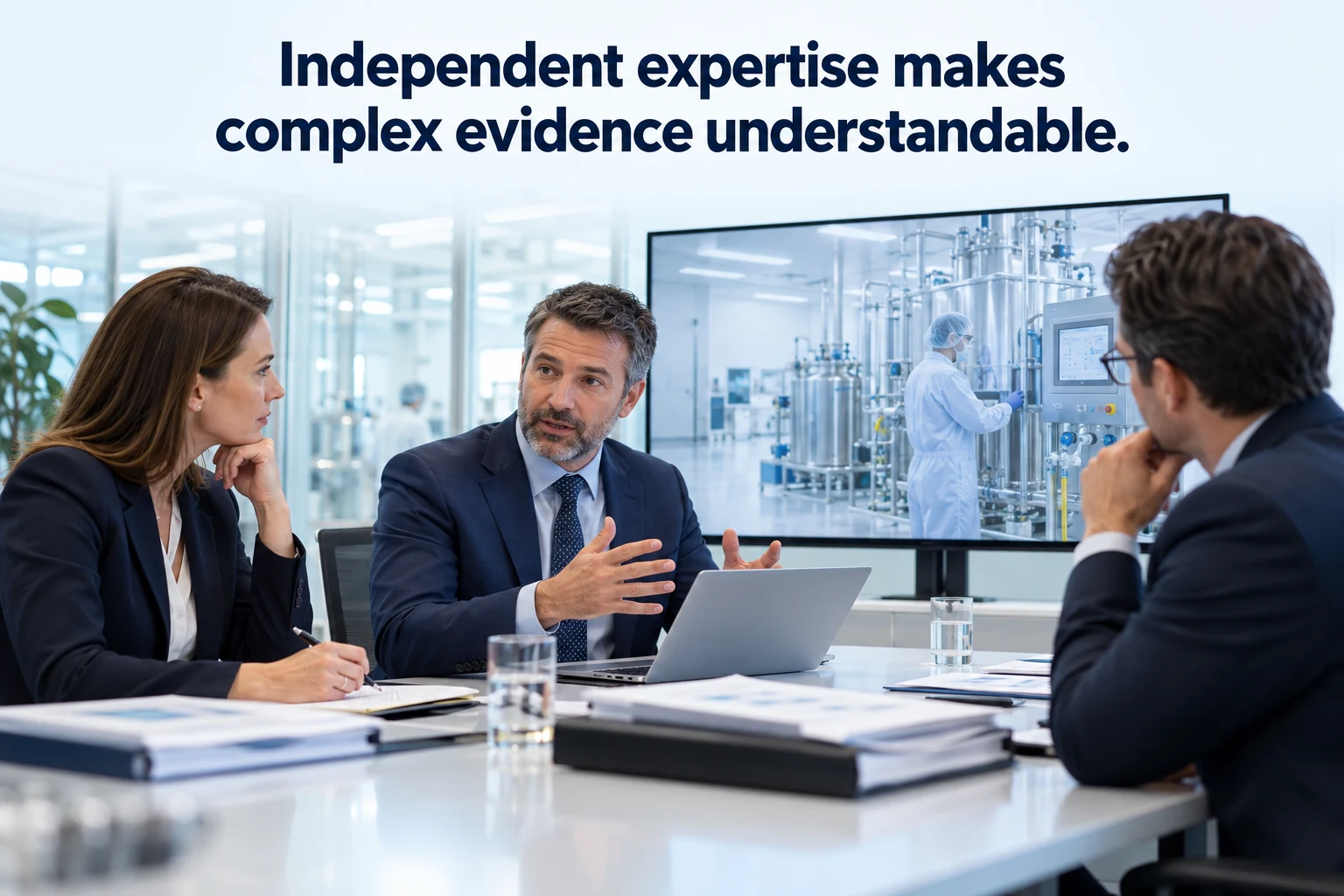 Conceptual illustration for providing independent gmp expertise in a complex commercial dispute