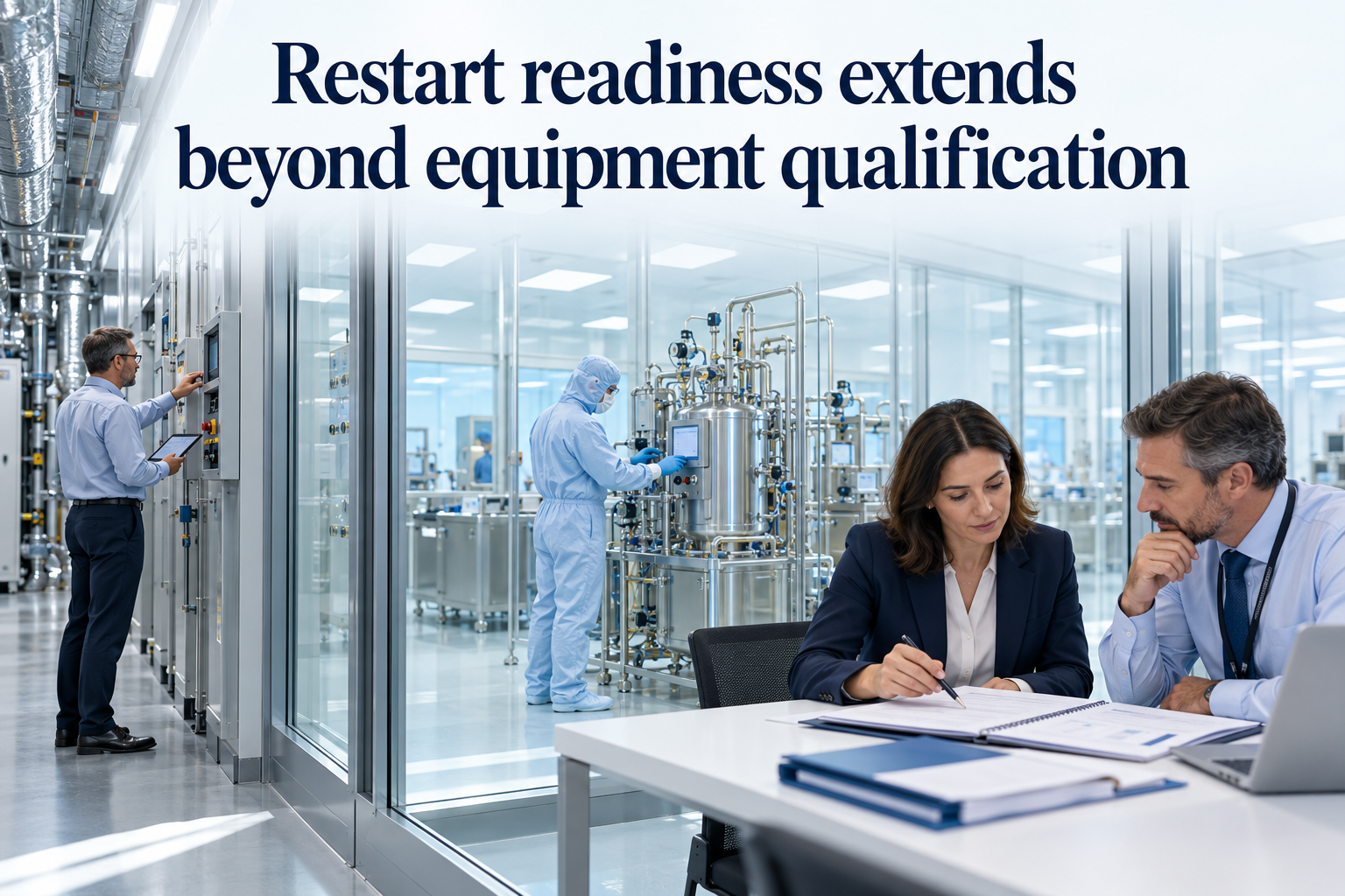 Conceptual illustration of Establishing GMP readiness following a prolonged facility shutdown