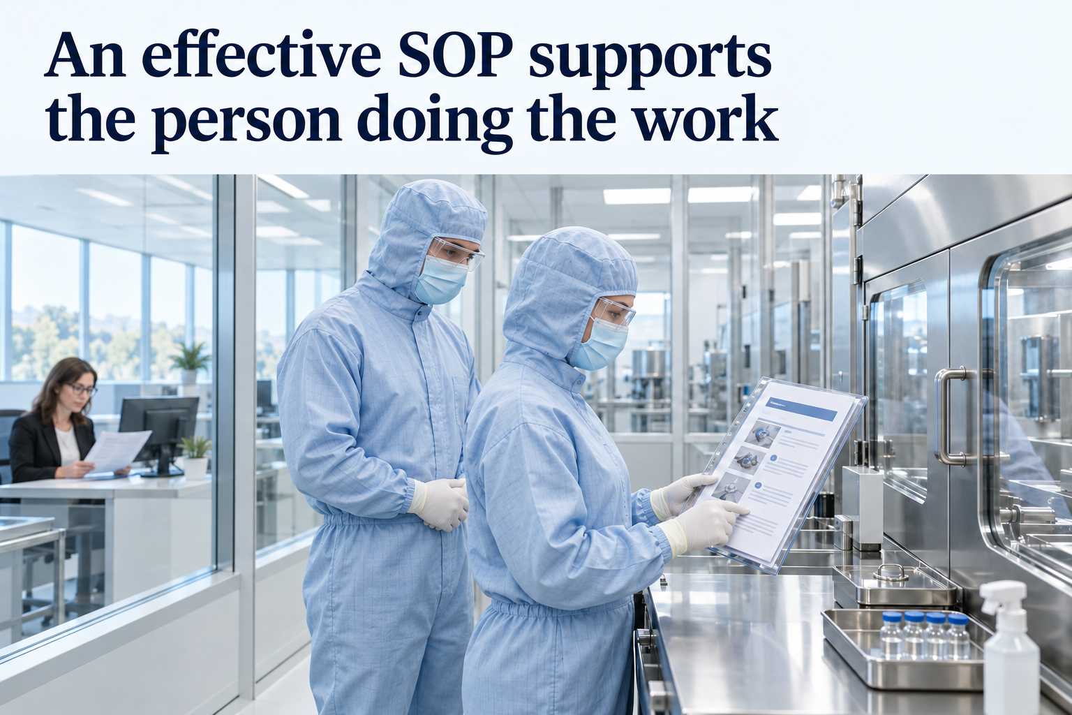 Conceptual illustration of Assessing whether an SOP works at the point of use