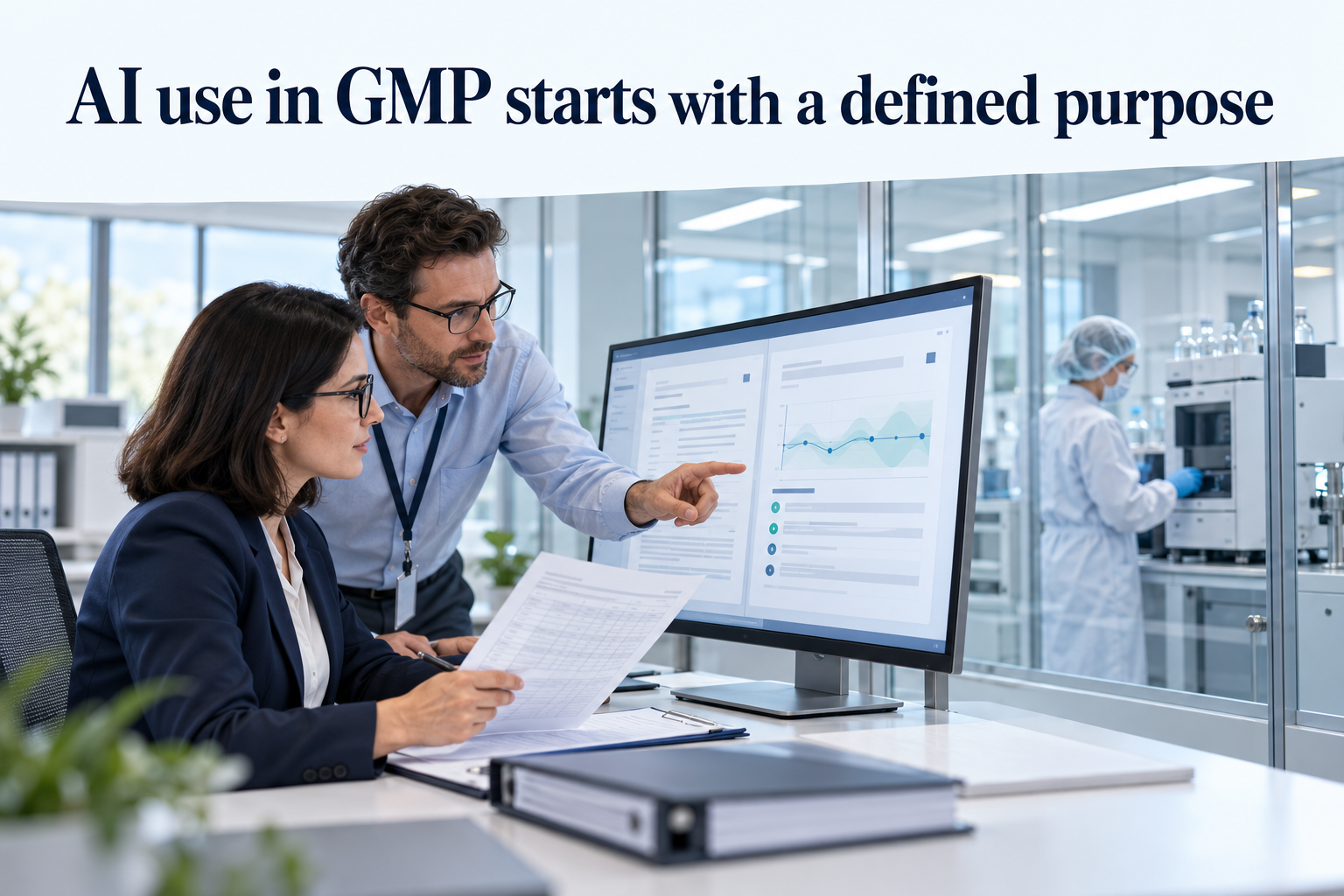 Conceptual illustration of Establishing confidence in an AI assisted GMP workflow